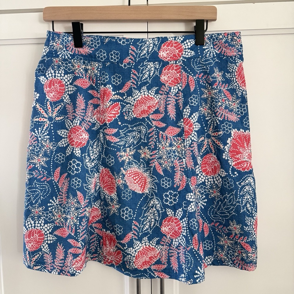 RipSkirt Skirt Womens Large Blue Floral Wrap Beach Resort Hawaiian Summer Preppy - Picture 2 of 7
